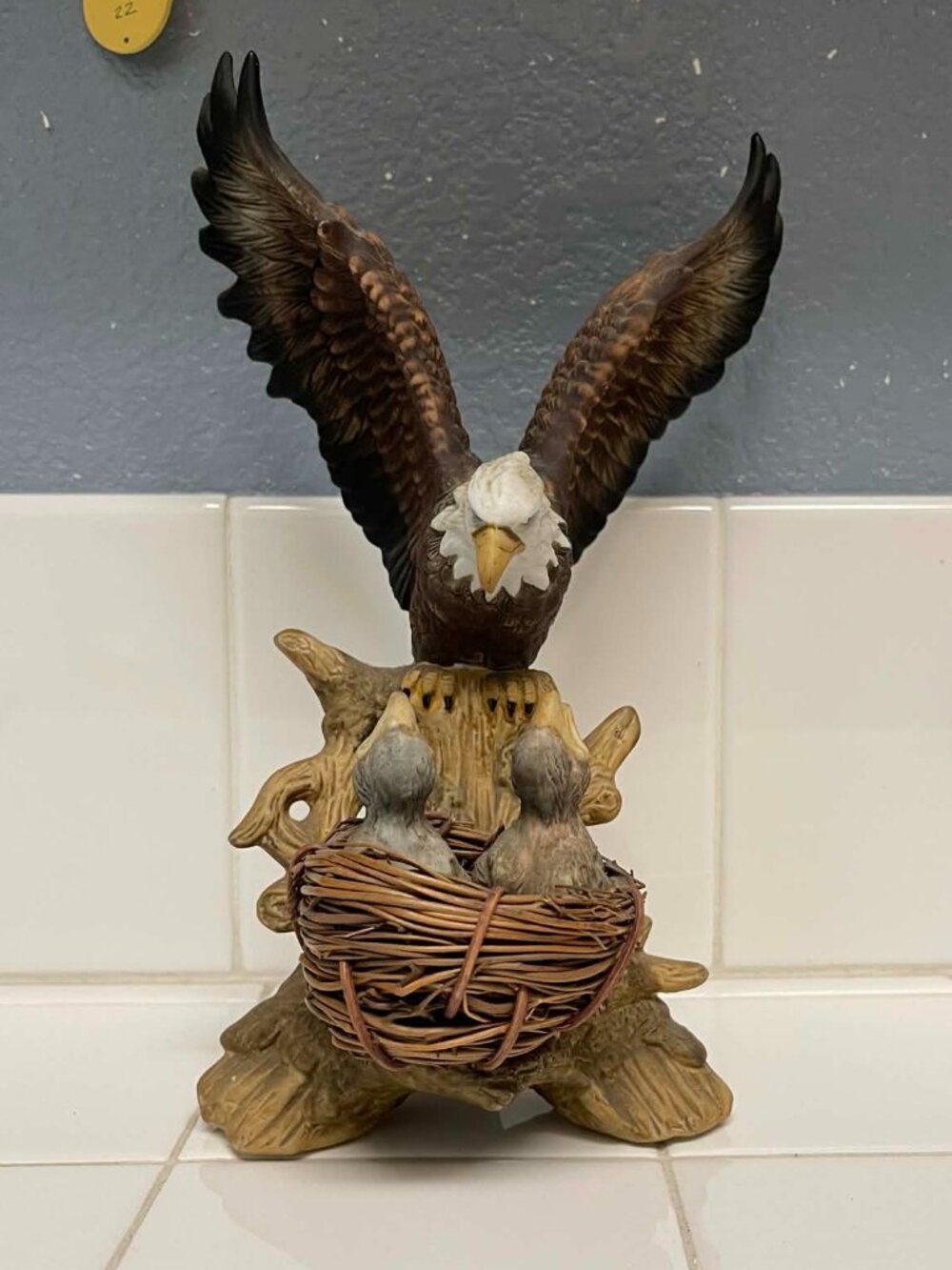 eagle figurine with 2 babies